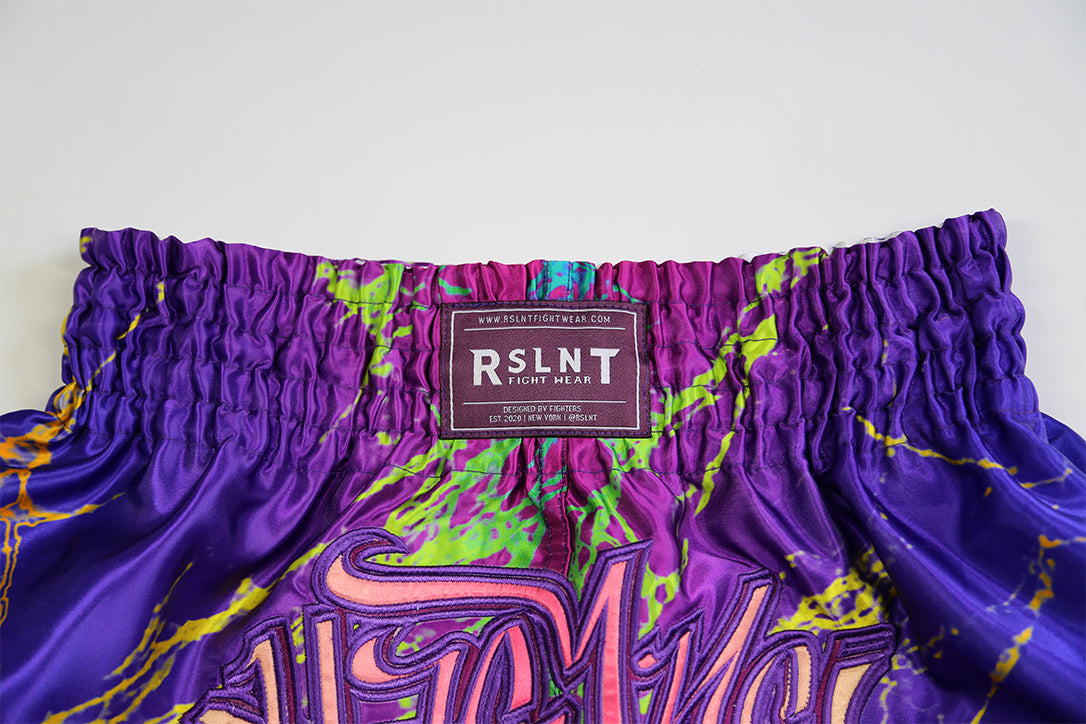 New York Muay Thai Shorts (Blue / Orange / White) – RSLNT Fight Wear