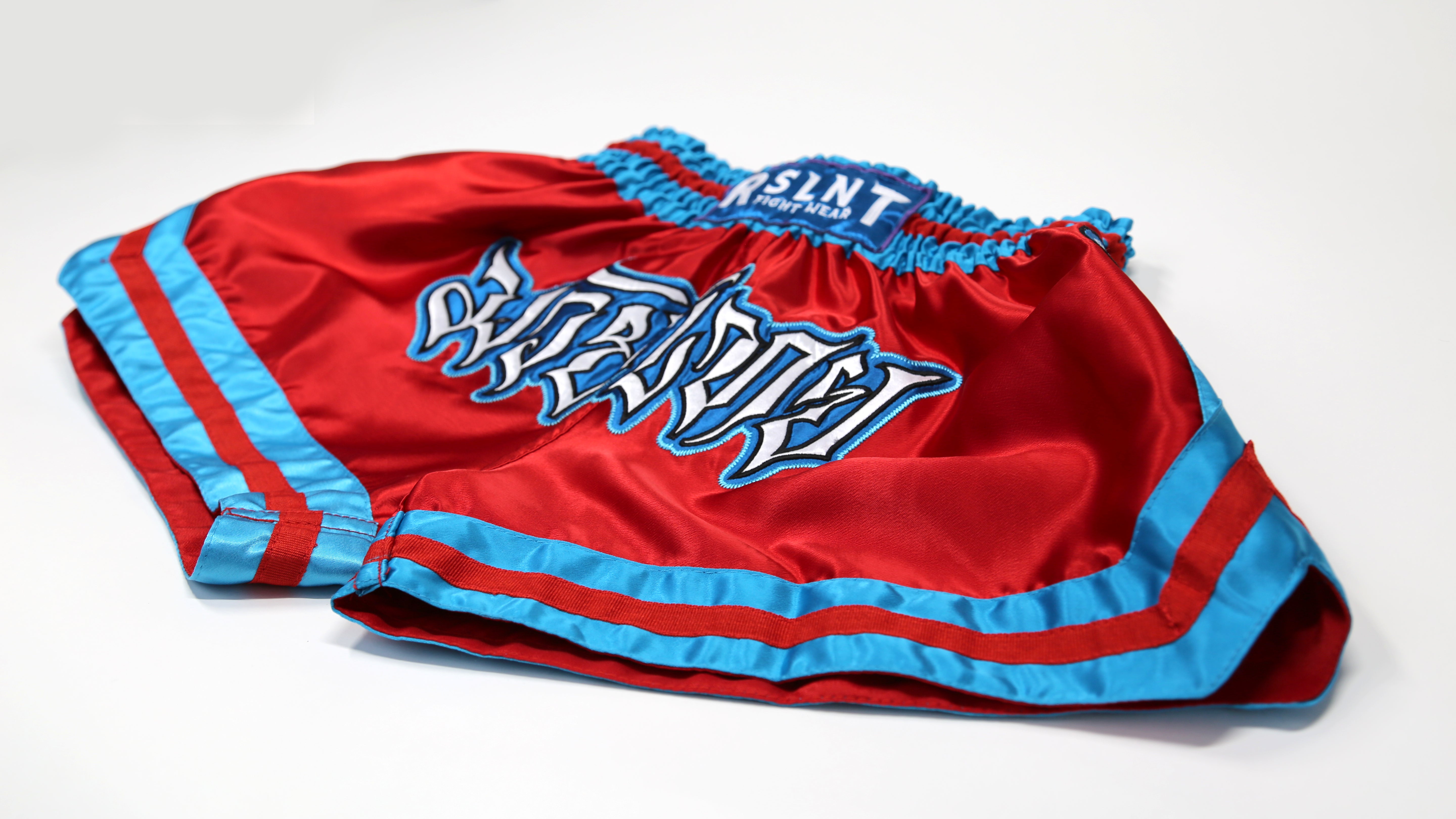 New York Muay Thai Shorts (Blue / Orange / White) – RSLNT Fight Wear